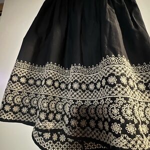 Michael Kors Black Skirt with Cream Embroidery